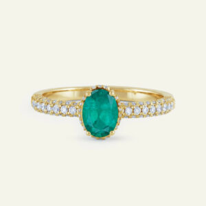 Aanika V. Emerald & DiamondOval Shape Ring -
