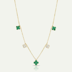 Aanika V. Emerald & Diamond Floral Station Necklace - 1.04 Ct. T.W.