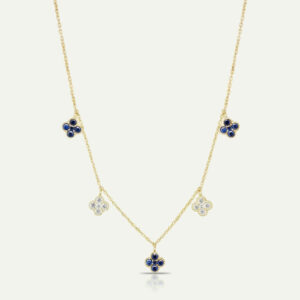 Aanika V. Sapphire & Diamond Floral Station Necklace - 1.15 Ct. T.W.