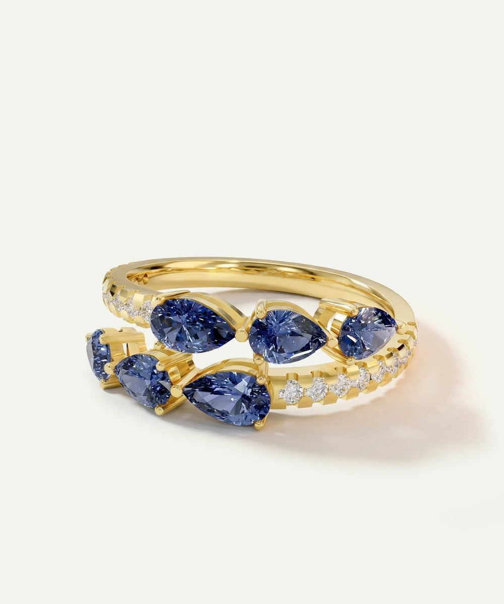 Aanika V. Sapphire & Diamond Pear Band - 2.85 Ct. T.W.