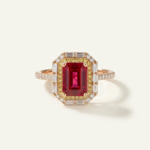 Aanika V. Ruby & Diamond Double Halo Ring - 1.70 Ct. T.W.