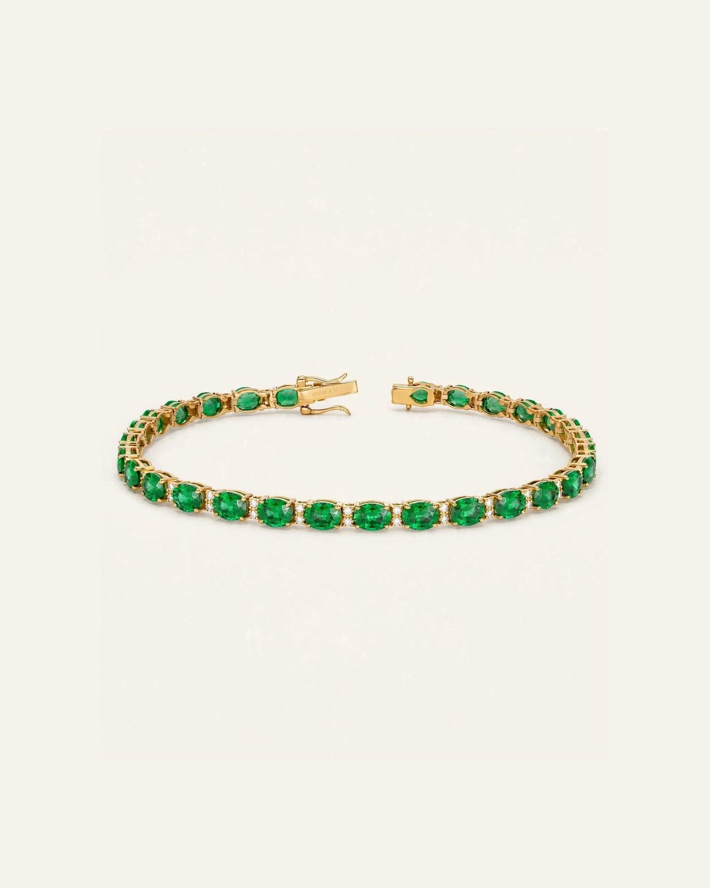 Aanika V. Emerald & Diamond Tennis Bracelet