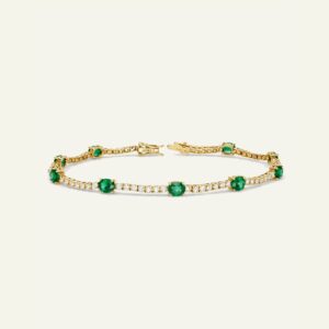 Aanika V. Emerald & Diamond Tennis Bracelet