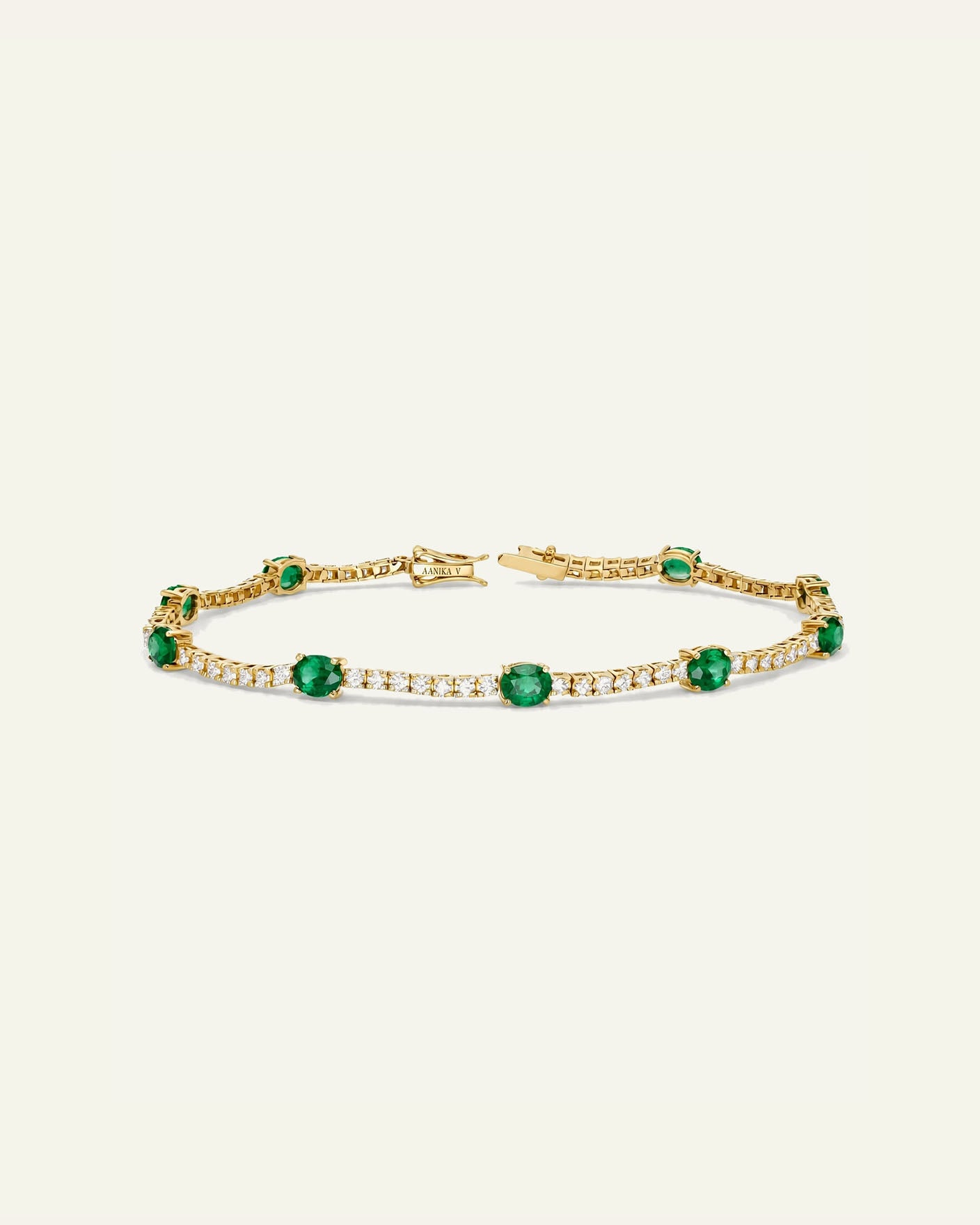 Aanika V. Emerald & Diamond Tennis Bracelet