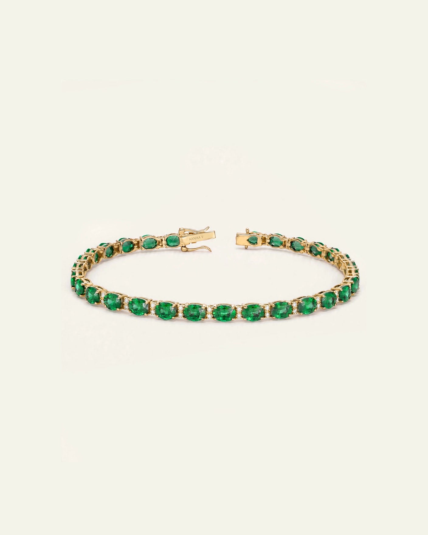 Aanika V. Emerald & Diamond Tennis Bracelet