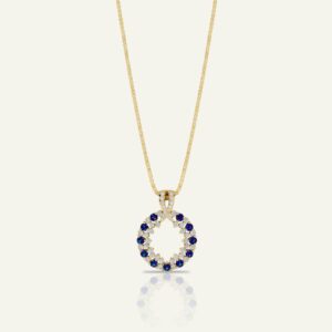 Aanika V. Sapphire & Diamond Round Circle Pendant