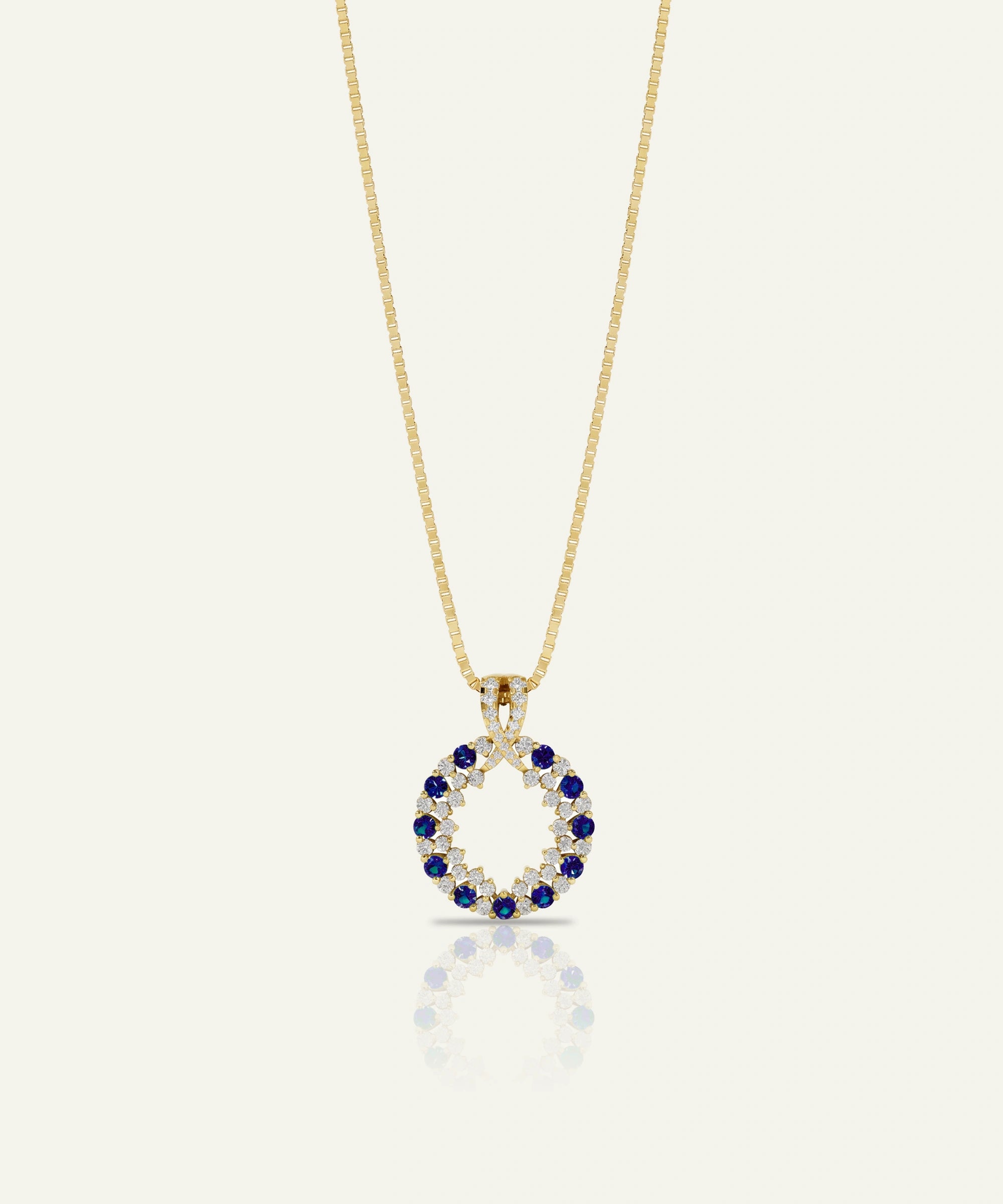 Aanika V. Sapphire & Diamond Round Circle Pendant