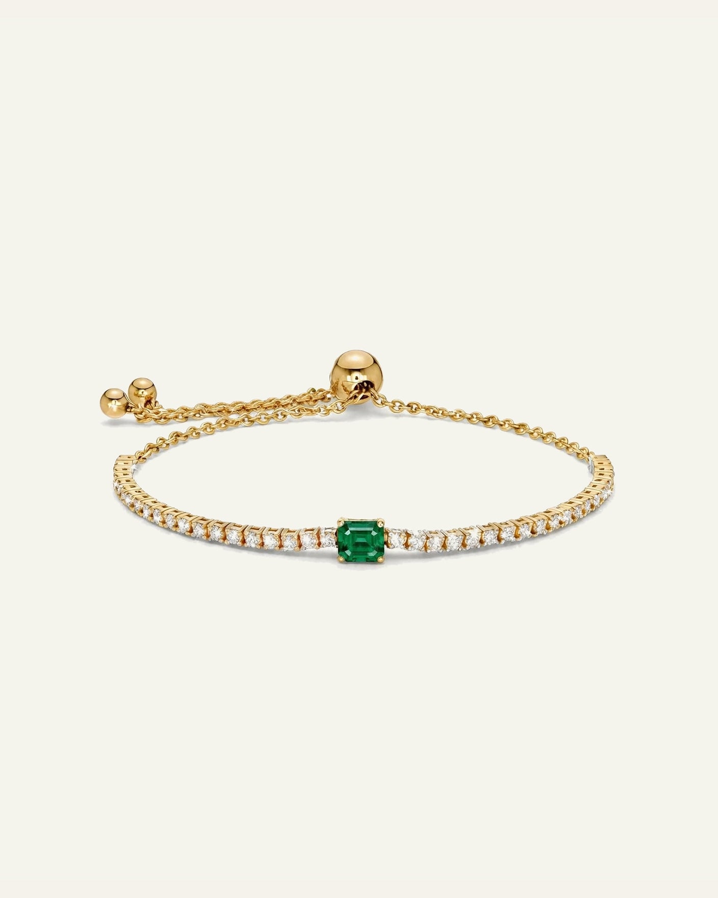 Aanika V. Emerald & Diamond Bolo Bracelet