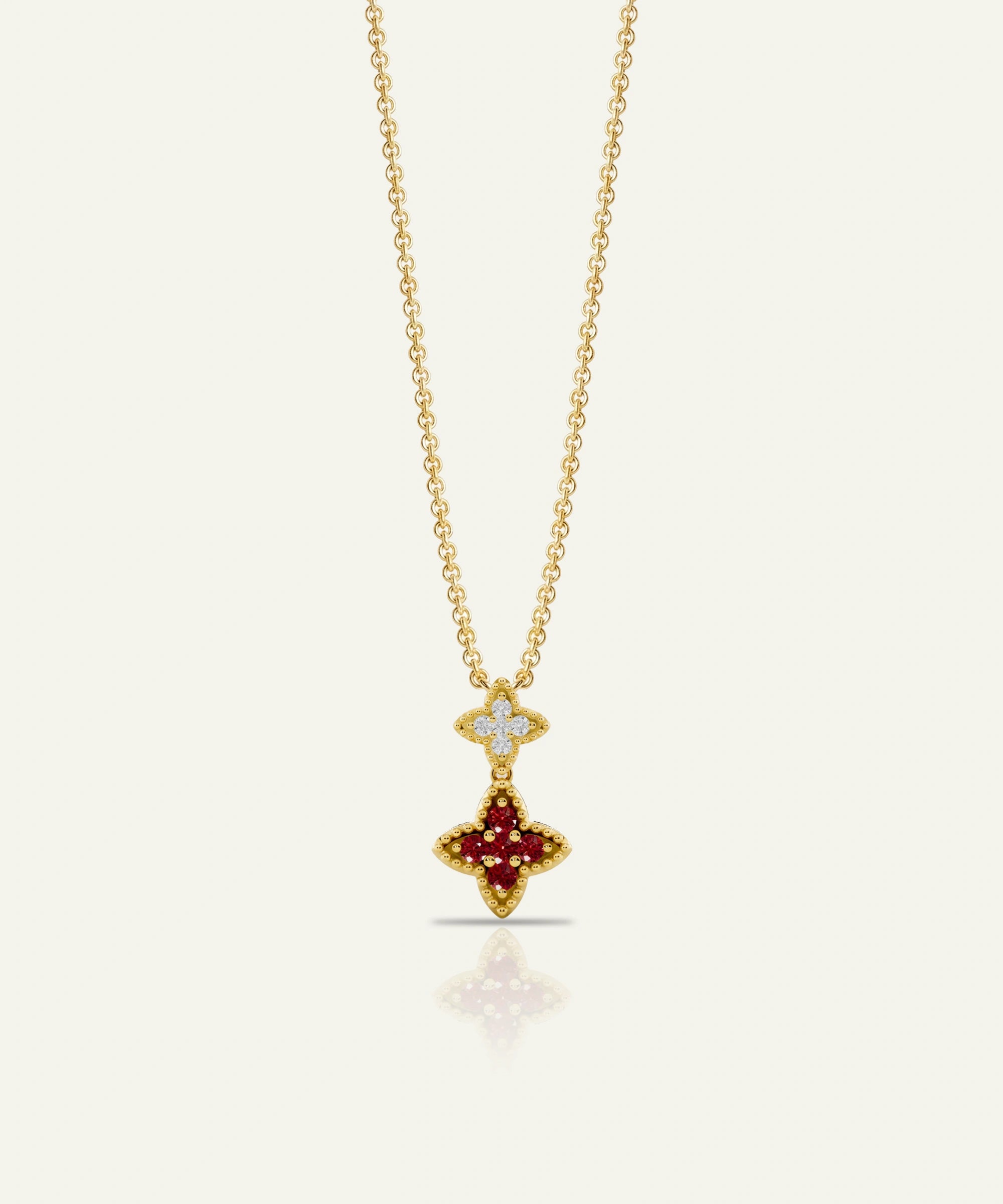 Aanika V. Ruby & Diamond Flower Necklace