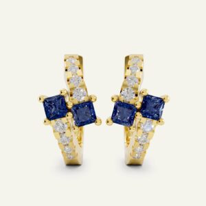 Aanika V. Sapphire & Diamond Bypass Hoops