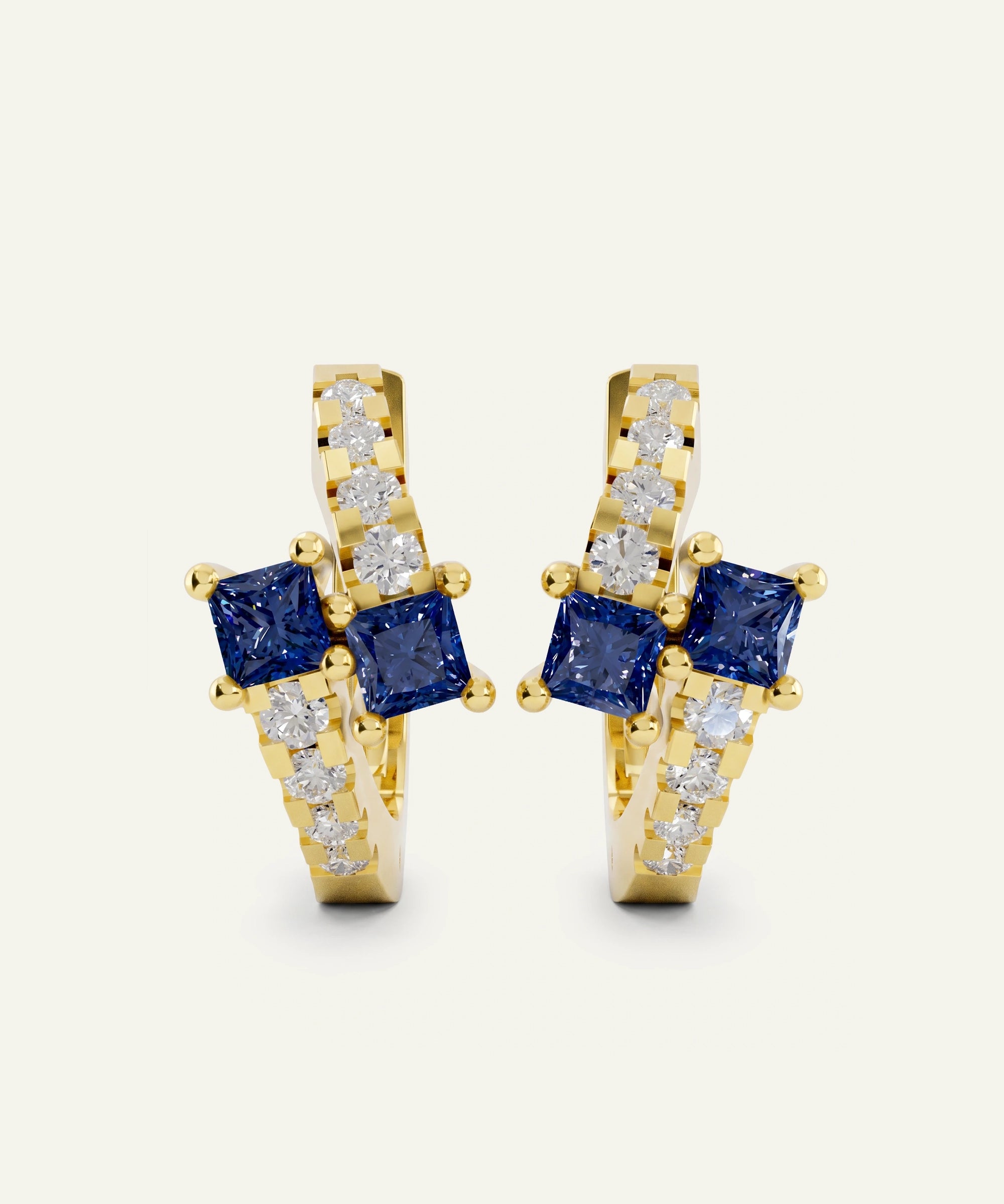 Aanika V. Sapphire & Diamond Bypass Hoops