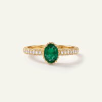 Aanika V. Emerald & Diamond Oval Ring