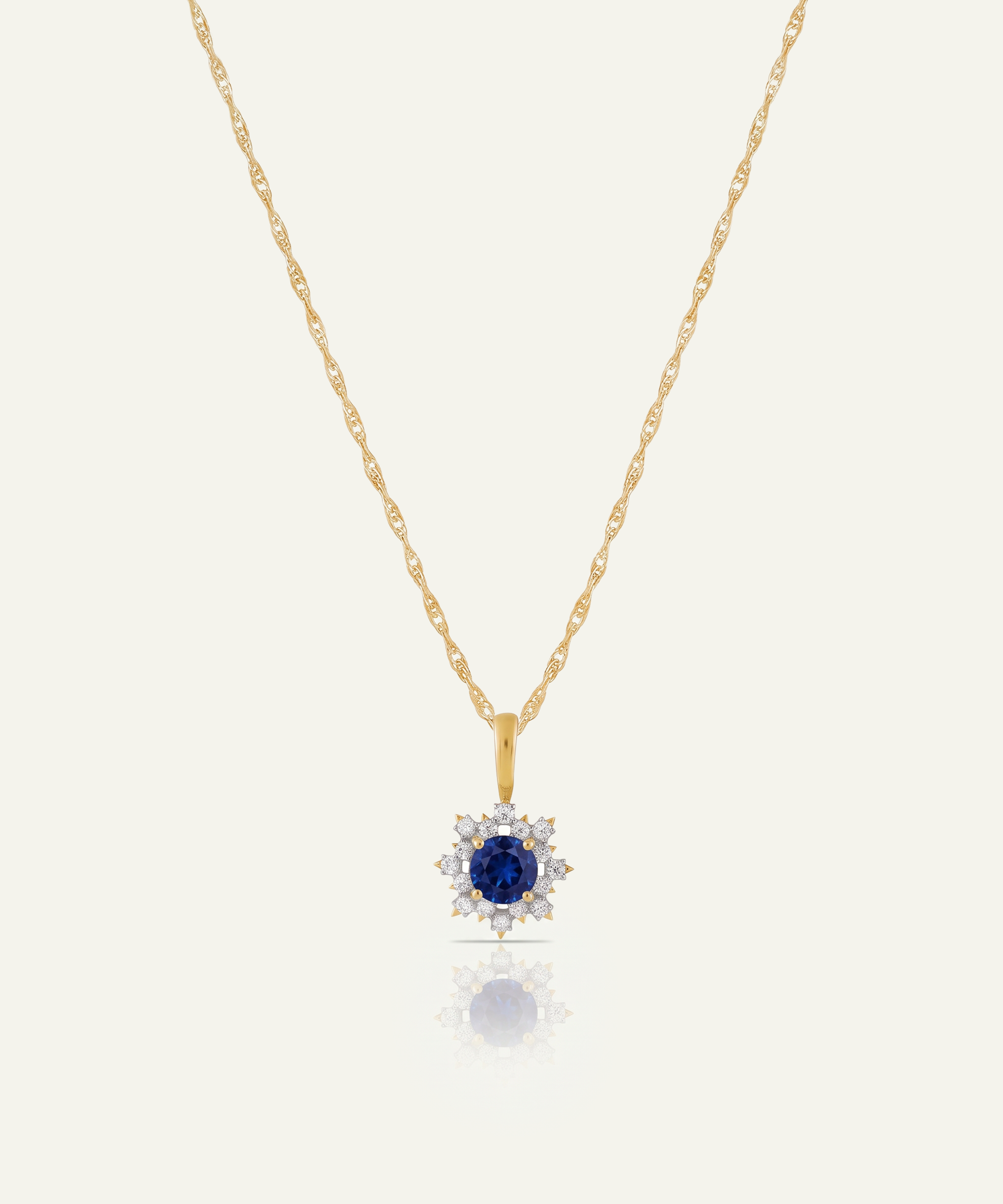 Aanika V. Sapphire & Diamond Round Flower Pendant - 1.10 Ct. T.W.