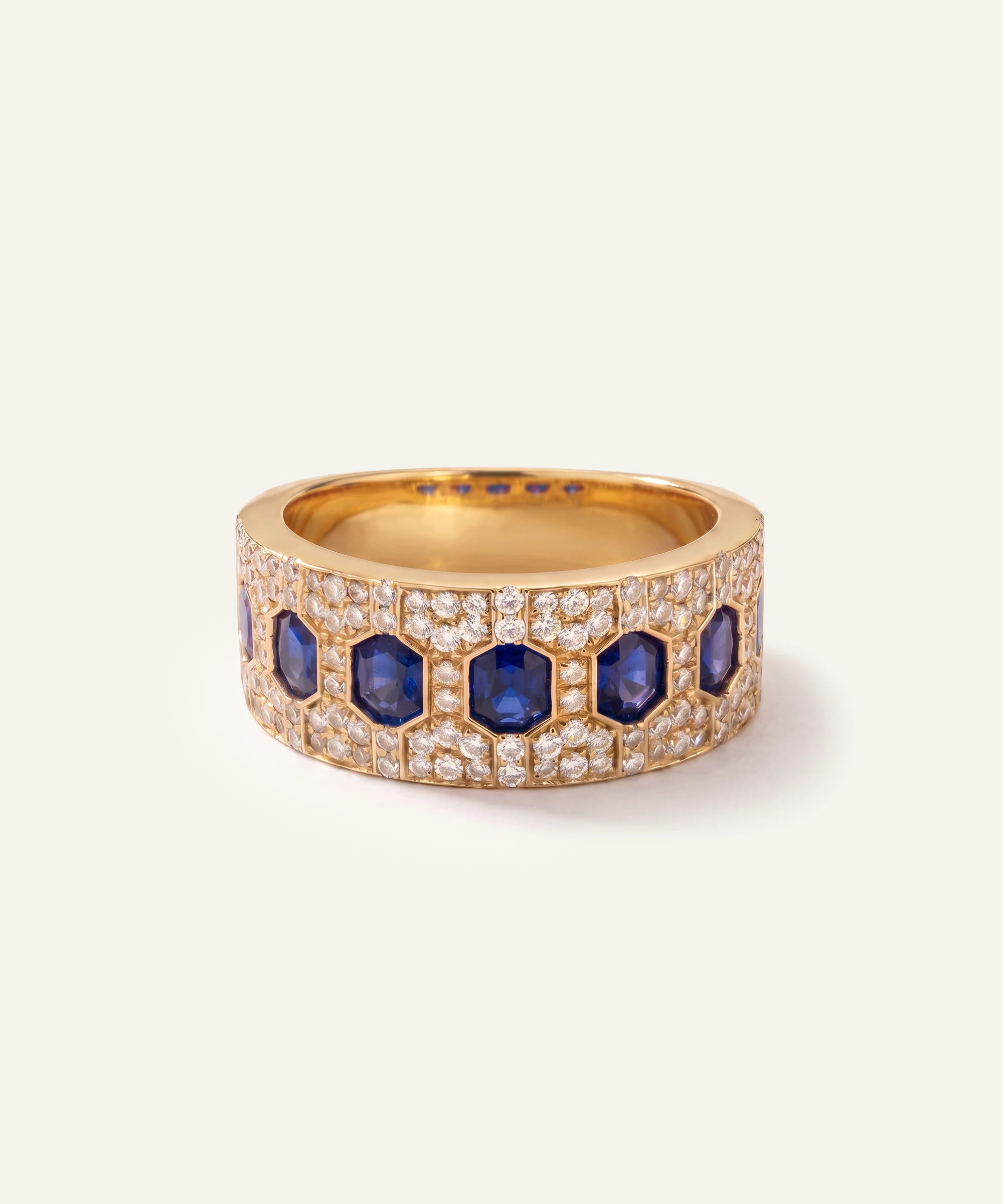 Aanika V. Sapphire & Diamond Wide Band - 2.1 Ct. T.W.