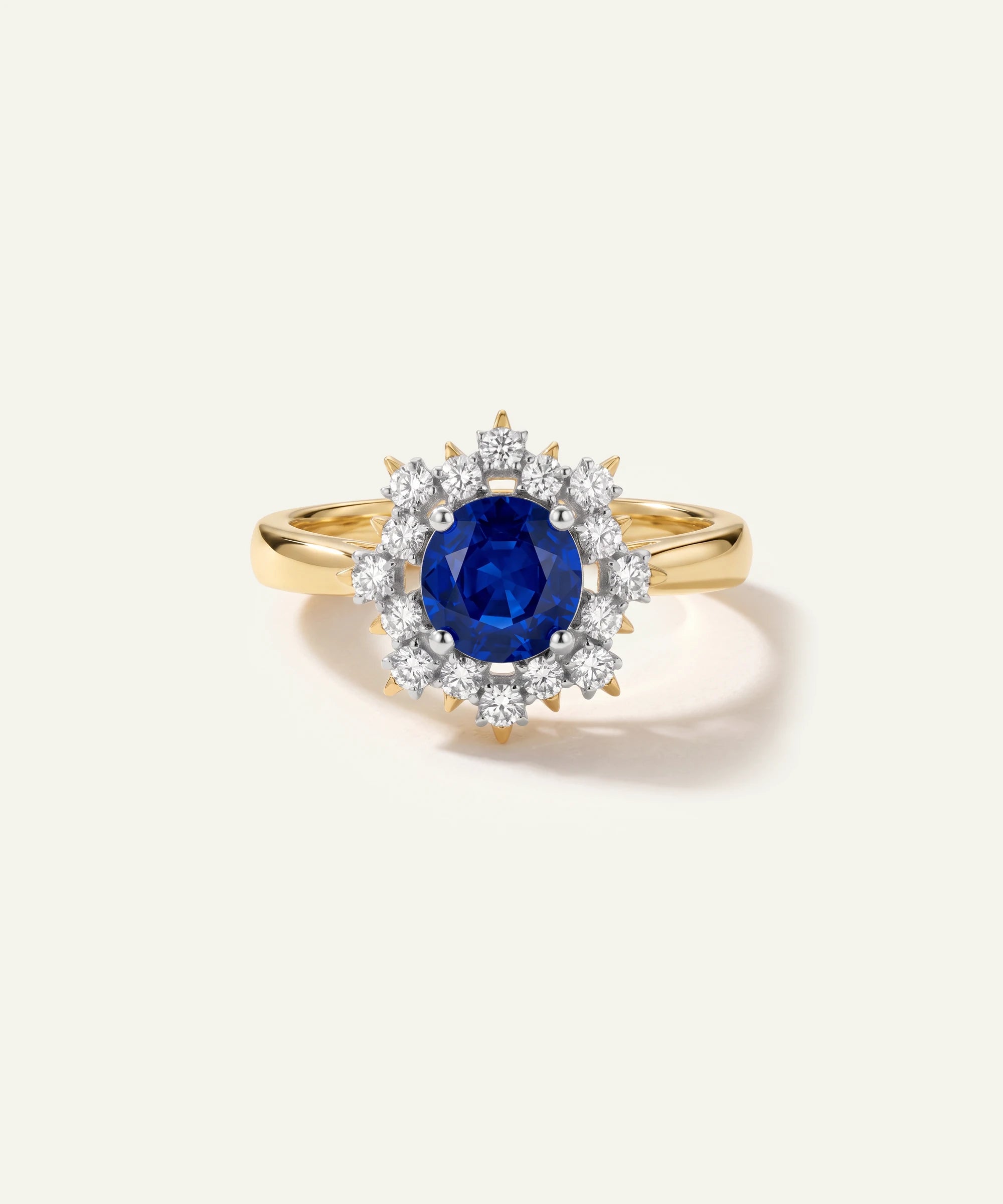 Aanika V. Sapphire & Diamond Cluster Halo Ring - 0.33 Ct. T.W.