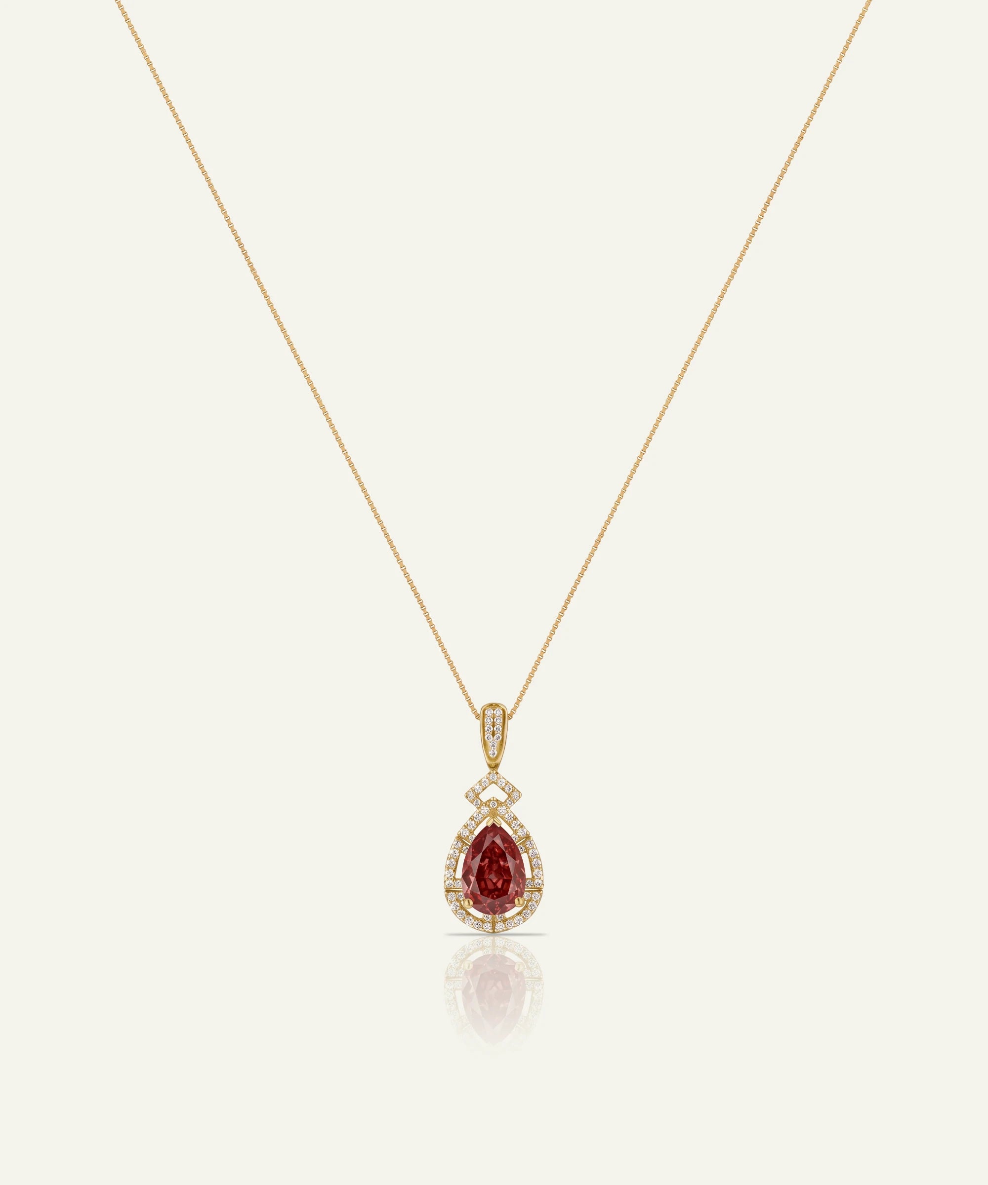 Aanika V. Ruby & Diamond Pear Halo Pendant - 1.65 Ct. T.W.
