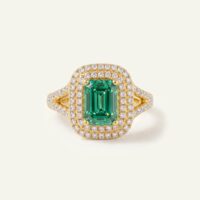 Aanika V. Emerald & Diamond Emerald-Cut Halo Split Shank Ring - 1.70 Ct. T.W.