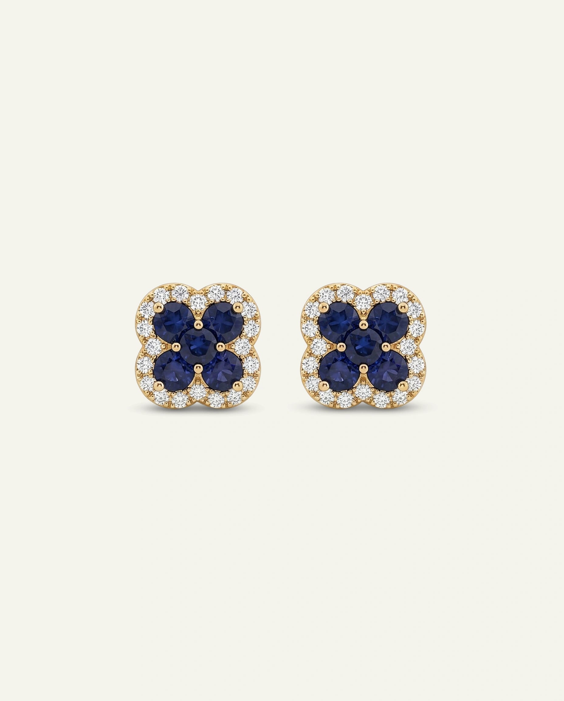 Aanika V. Sapphire & Diamond Flower Studs