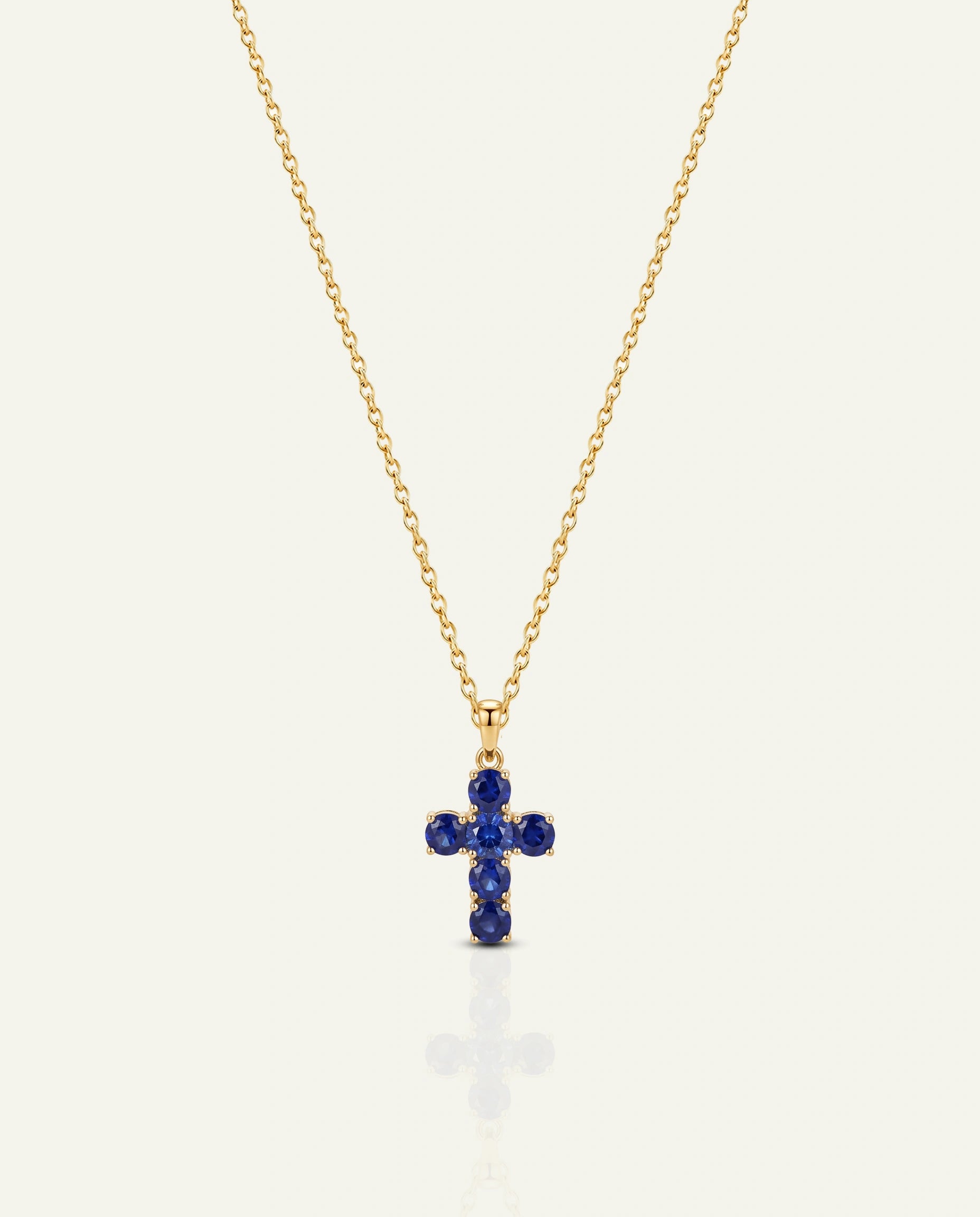 Aanika V. Sapphire Cross Necklace