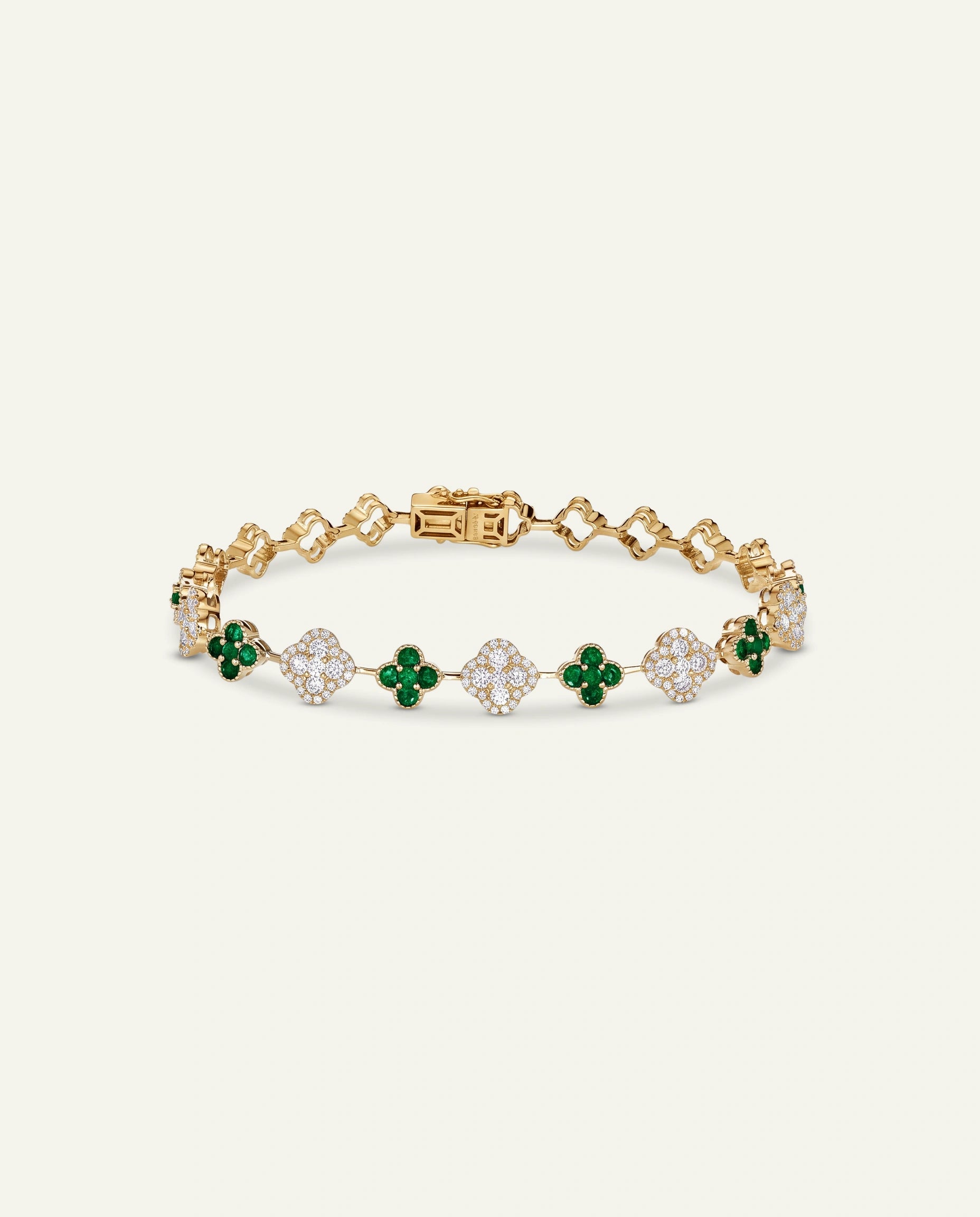 Aanika V. Emerald & Diamond Flower Bracelet