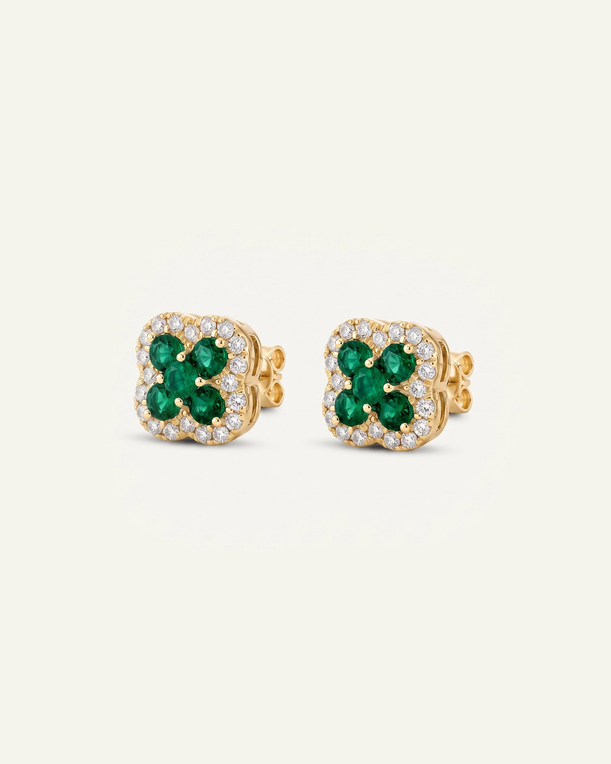 Aanika V. Emerald Flower Studs