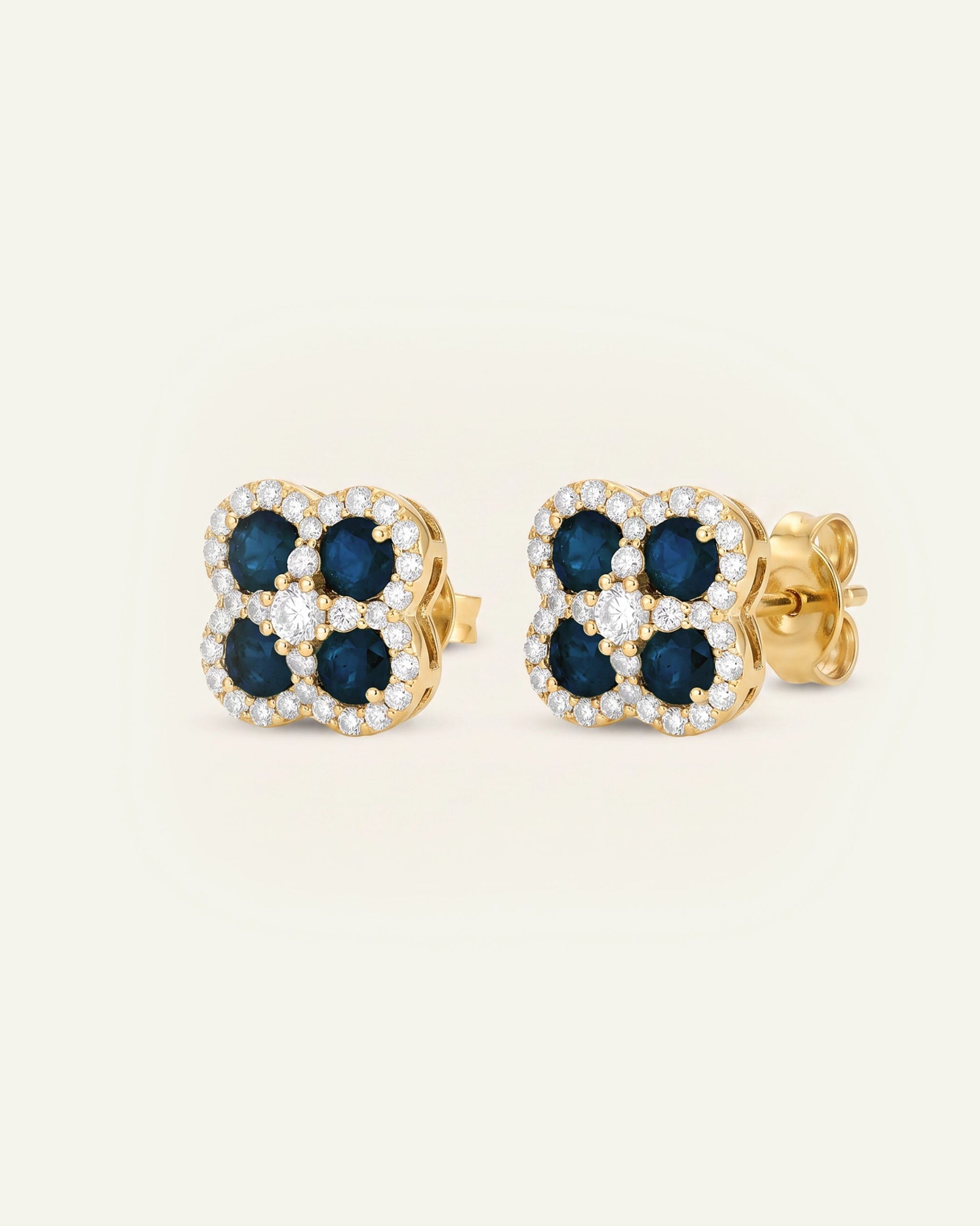 Aanika V. Sapphire & Diamond Flower Studs