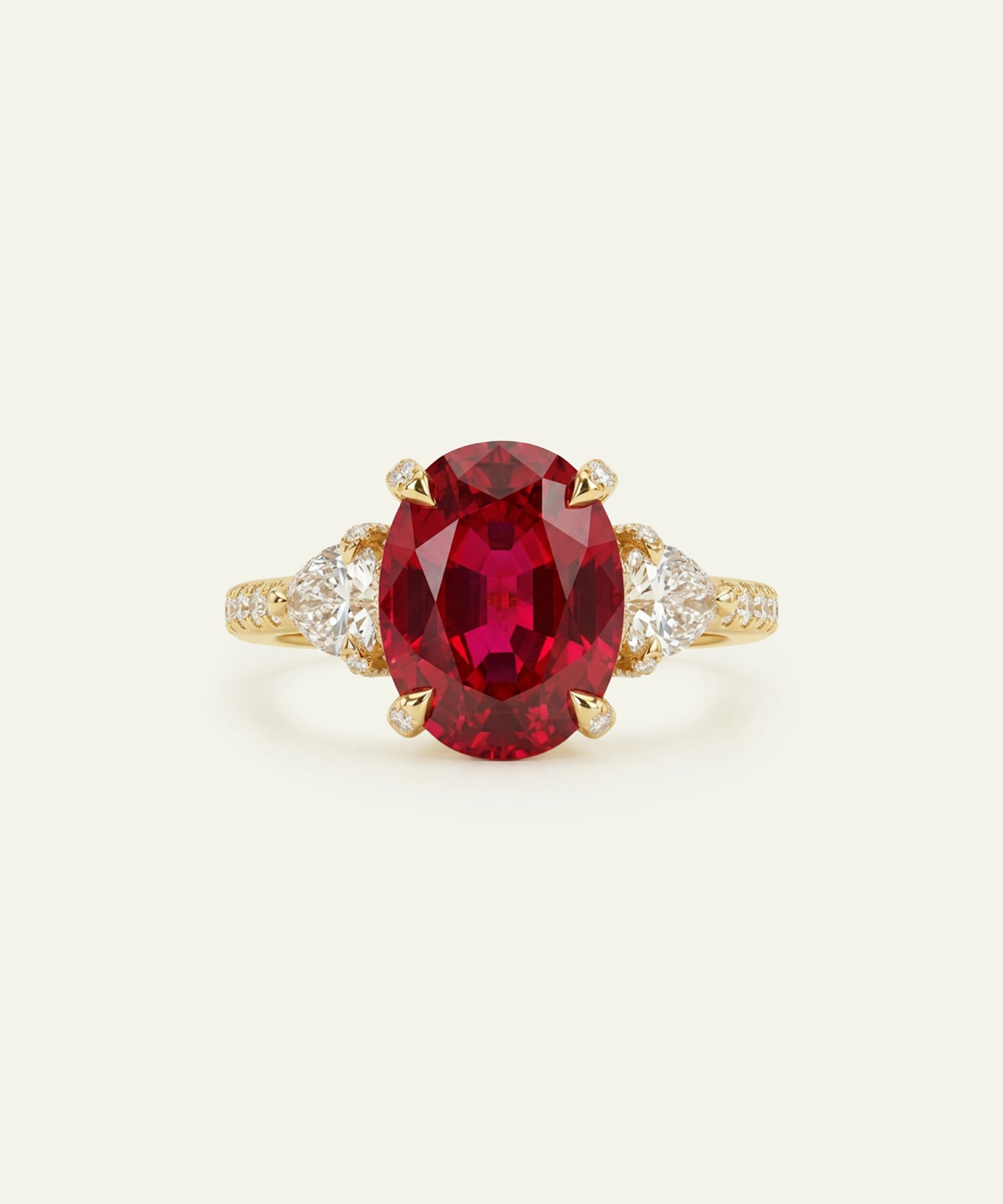 Aanika V. Lab-created Ruby & Lab-grown Diamond Ring