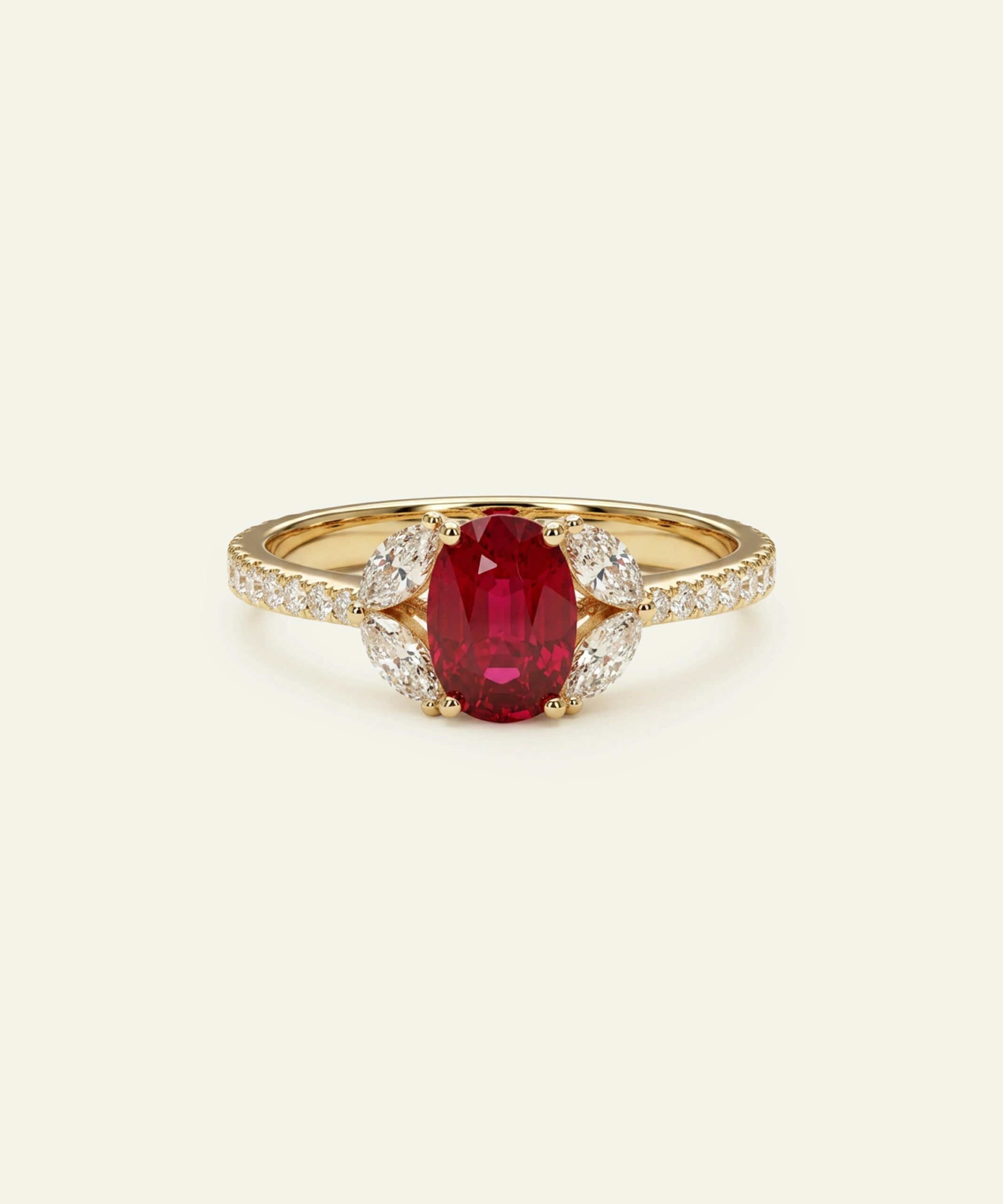 Aanika V. Lab-created Ruby & Lab-grown Diamond Accented Ring